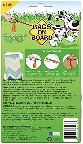 שקיות על לוח כלב קקי שקיות מתקן עם 14 מילוי שקיות | מתחבר ביותר רצועות, ירוק שברון